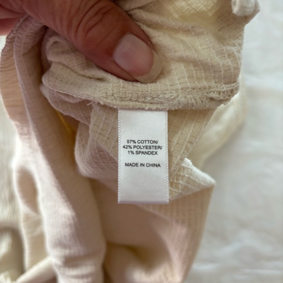 Cuddl Duds Cream Short Sleeve Tee textured SZ L Worn 1X - Picture 6 of 8